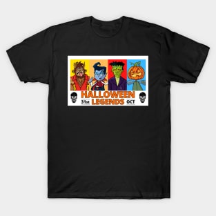 Halloween Legends - Classic Cartoon Halloween Monsters T-Shirt